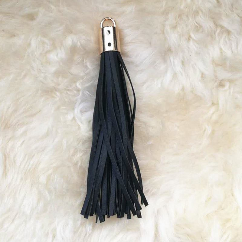 手工pu双面皮流苏服饰挂配件五金鞋包枕头钥匙扣项链新款黑色长穗
