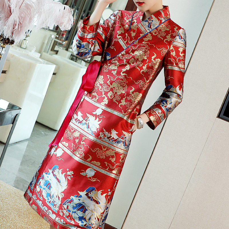 新式旗袍改良版连衣裙中国风复古2021新款中式汉服中长款秋冬唐装在类目 女装/女士精品, 连衣裙中 - 来自Buy2taobao.com提供专业的淘宝代购服务