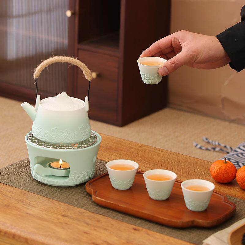 岑介提梁茶壶套装陶瓷温茶围炉煮茶小型泡茶大容量家用茶具套装