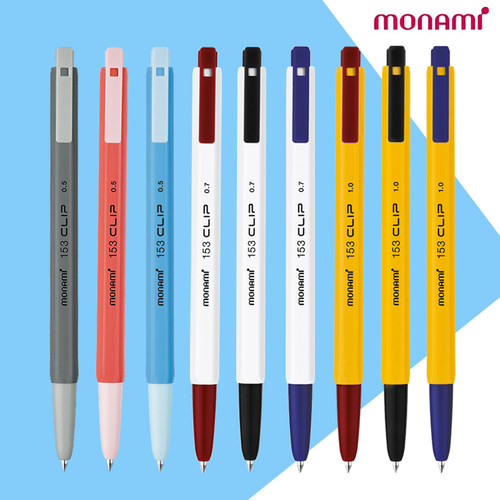 韩国monami慕那美153CLIP六角刷题圆珠笔中油笔慕娜美0.5/0.7/1.0