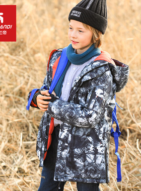 斯博兰帝冬季新款儿童棉服加厚保暖运动防风男童女童中长SHDT8455