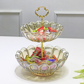 轻奢双层果盘零食盘家用客厅茶几零食糖果干果收纳前台摆放盘