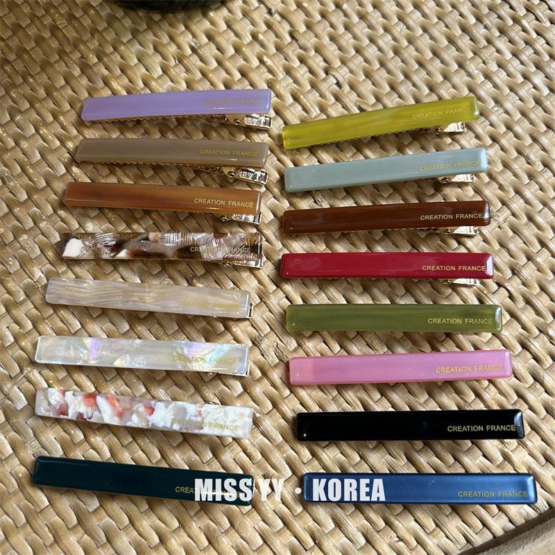 韩国France糖果色醋酸鸭嘴夹边夹