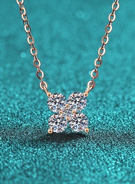 莫桑钻石香槟金PT950铂金项链