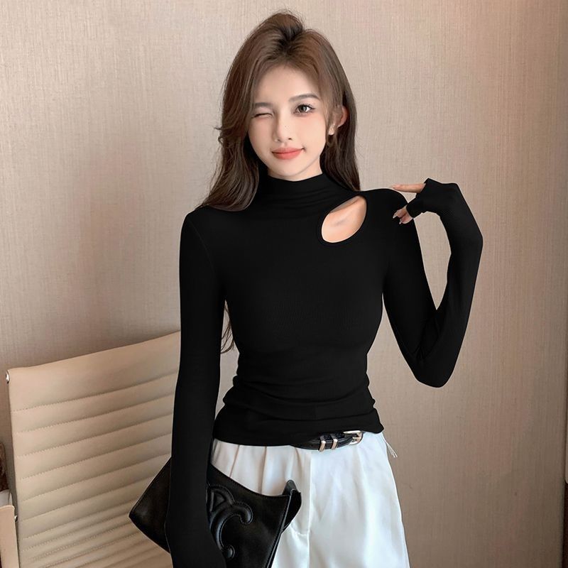 薄绒T恤设计感小众显瘦上衣