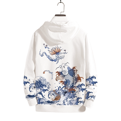 秋冬季中国风鲤鱼卫衣男