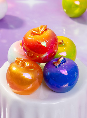 直播对对碰电镀苹果盲袋 diy饰品配件树脂工艺品娃娃屋桌面小摆件