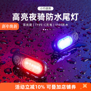 洛克兄弟自行车灯尾灯夜骑行警示灯山地公路车背包灯便携充电配件