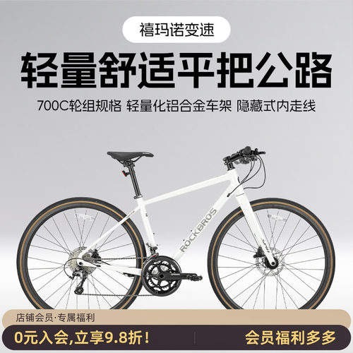 洛克兄弟铝合金平把公路车碟刹