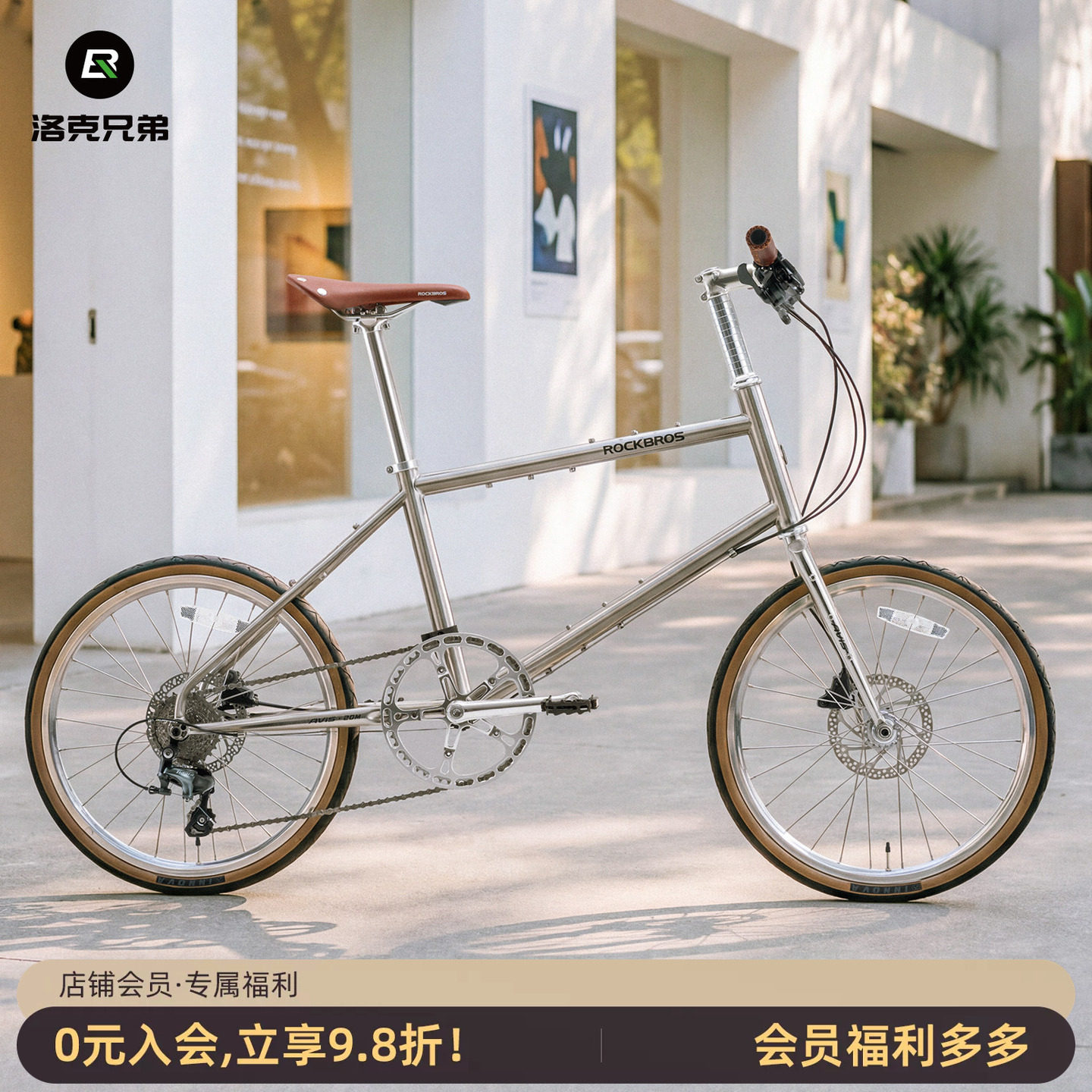 洛克兄弟20寸小轮钢架变速公路车