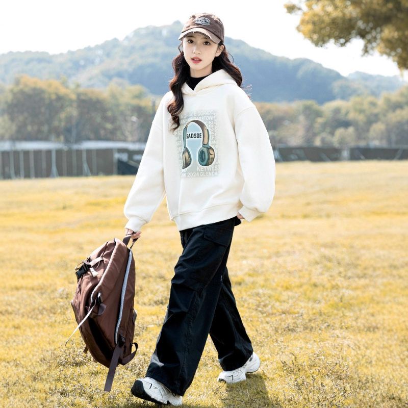 女童秋冬加绒卫衣2025新款冬装