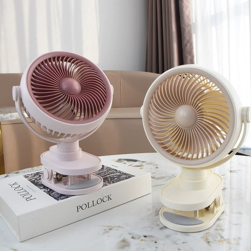 新款极简风夹子带灯光无刷风扇