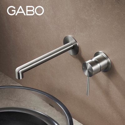 观博GABO 暗装面盆龙头不锈钢冷热水龙头家用洗手盆龙头 18N013A2