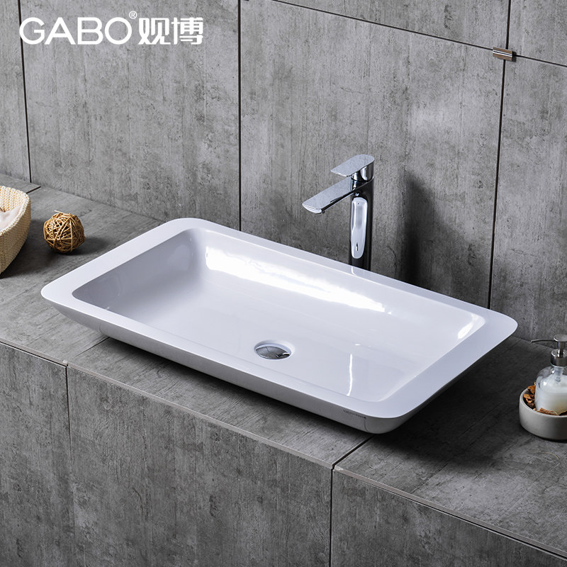 QC观博GABO台上盆人造石洗手盆家用台盆 创意面盆艺术洗手盆10102