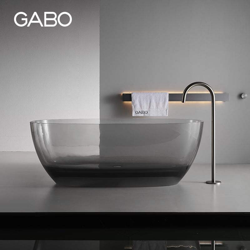 观博GABO 独立式透明树脂彩色浴缸酒店泡澡浴盆民宿浴缸12色T8628