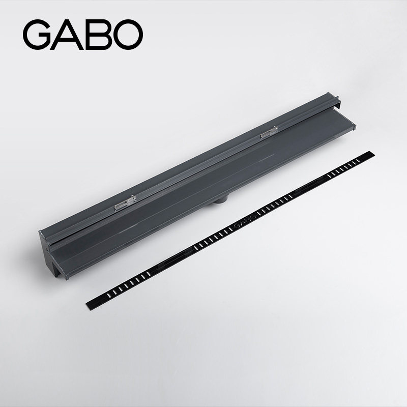 观博GABO 悬浮地漏卫生间PVC隐藏式地漏水封防臭长条型地漏253020