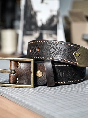 Двусторонний ретро ремень, кожаные джинсы ручной работы, штаны, из натуральной кожи