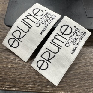 现货新款韩国领标织唛布标定制订做设计水洗标印唛衣服标签韩版棉