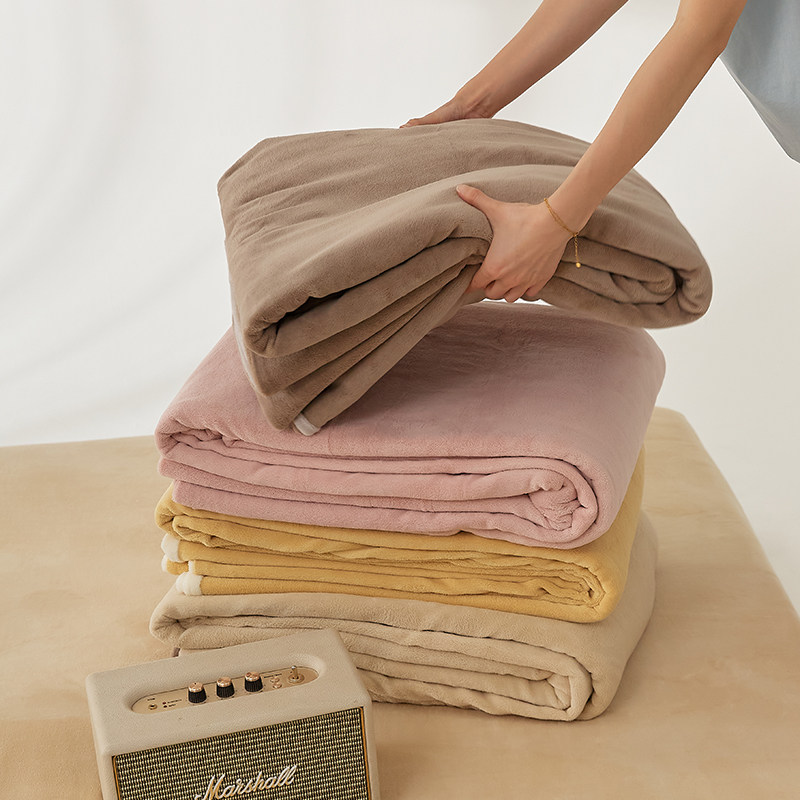 简约风纯色牛奶绒被套单件1.5米双拼法莱绒冬天珊瑚绒被罩2x2.3m