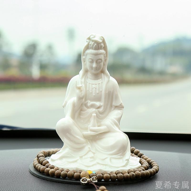 德化白瓷佛像观音保平安车内摆件