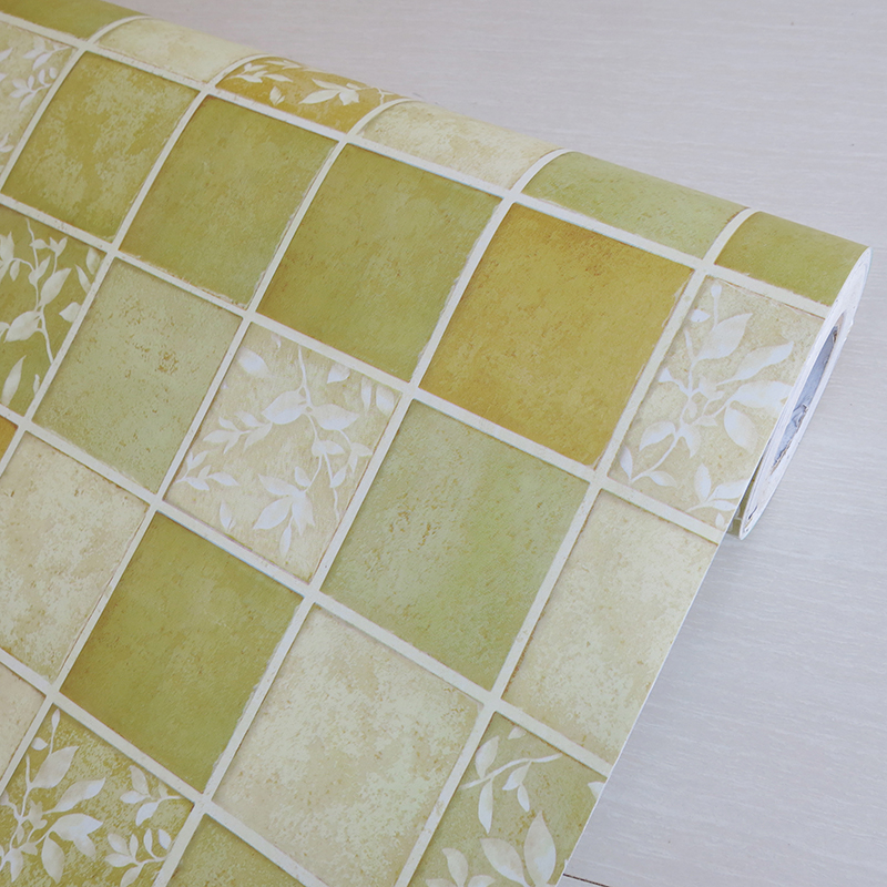 绿色马赛克防水防油厨房加厚贴膜