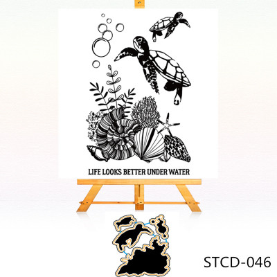 切割模版 DIY 贺卡卡片相册制作工具 印章刀模组合 海龟 STCD-046