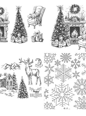 章先生 clear stamp手账 圣诞透明印章图章 硅胶 软胶印章 橡皮章