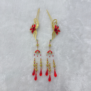 戏曲头饰花旦鬓角点绸小凤仙水钻流苏发簪子京剧越剧青衣花脸配饰