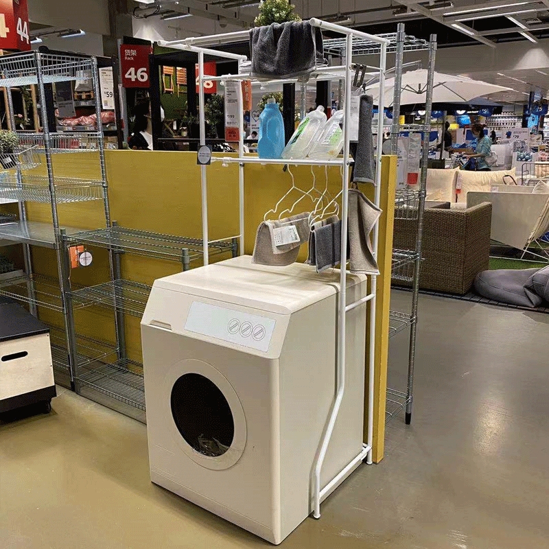代购IKEA宜家搁板置物架可伸缩家用洗衣机收纳搁架子白色托格尼