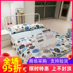 宜家铁架床奈斯顿床架双人床现代简约铁艺公主床铁艺床ikea正品