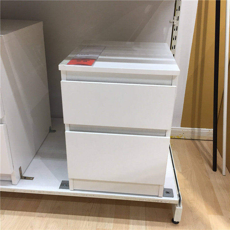宜家库伦两斗抽屉卧室床头柜带抽屉储物柜子简约现代国内代购