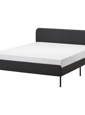 国内宜家代购斯拉图 软包床架，威索尔 深灰色，150x200 厘米