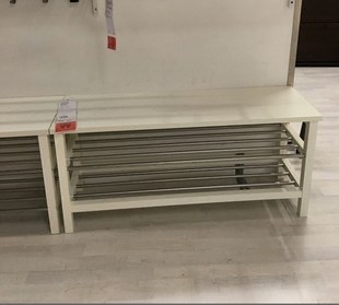宜家图西格长凳门口可放鞋换鞋长凳简易约通风双层鞋架国内代购