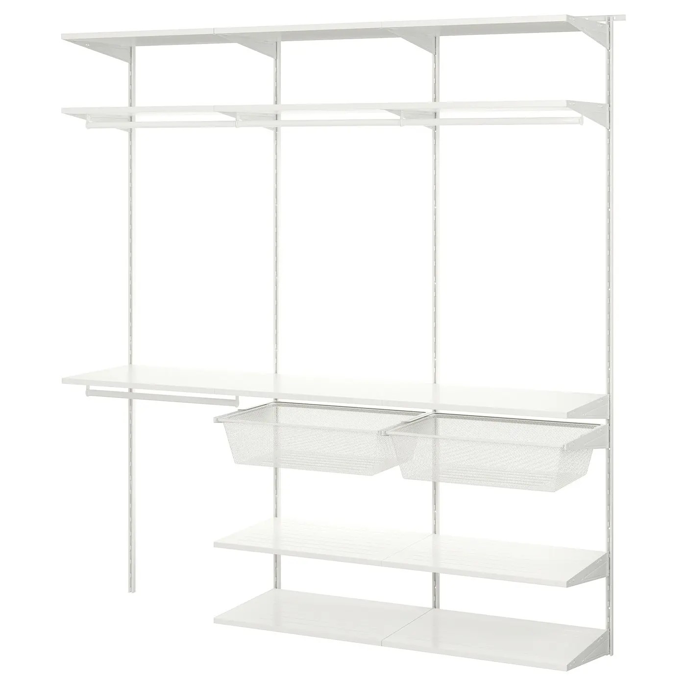 IKEA宜家博阿克塞 衣柜组合白色187x40x201 厘米整理架收纳架子