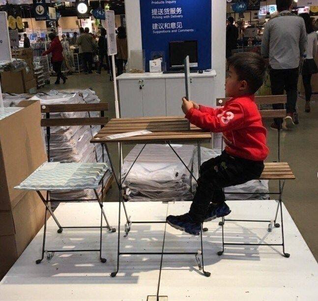 宜家塔尔诺折叠桌洋槐钢户外桌子靠背家用阳台午休椅国内代购