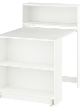 宜家代购毕利 书柜，带可折叠桌，白色，80x33/112x106 厘米