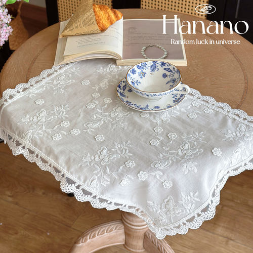 法式复古刺绣蝴蝶蕾丝防尘盖巾