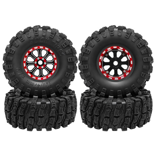 1.9寸可调节负值数轮毂+猛士胎皮1/10仿真轮胎SCX10 TRX4 #LF0006