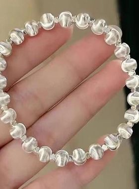 DIY手链猫眼珠珠抽拉手链闪闪手串小众个性潮时尚百搭串珠手饰