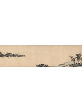 名画高清复制明代沈周思萱图卷国画山水画书法微喷名人字画装饰画