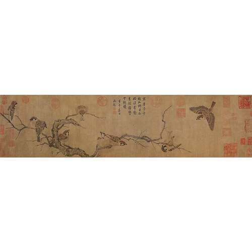 高清复刻北宋崔白寒雀图