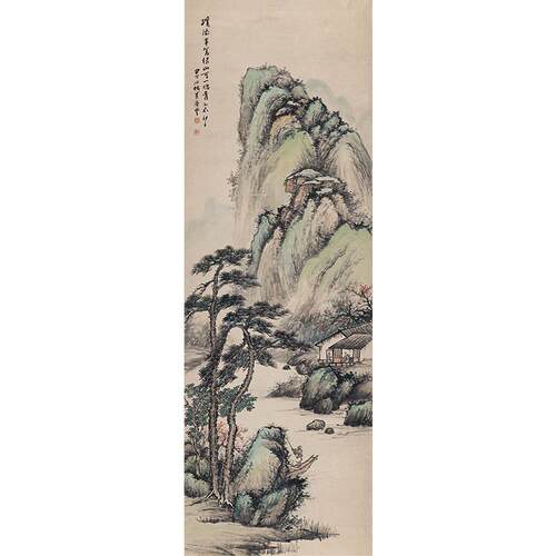 名画复制品刻吴庆云青绿