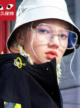 川久保玲方形防蓝光素颜眼镜男大框明星同款太阳镜偏光墨镜女3934