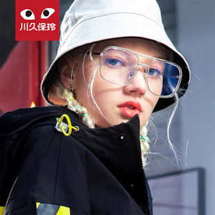 太阳镜偏光墨镜女3934 川久保玲方形防蓝光素颜眼镜男大框明星同款