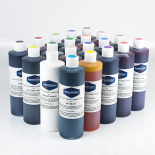 ac色素Americolor烘焙食品级可食用奶油蛋糕裱花翻糖红黑金白色