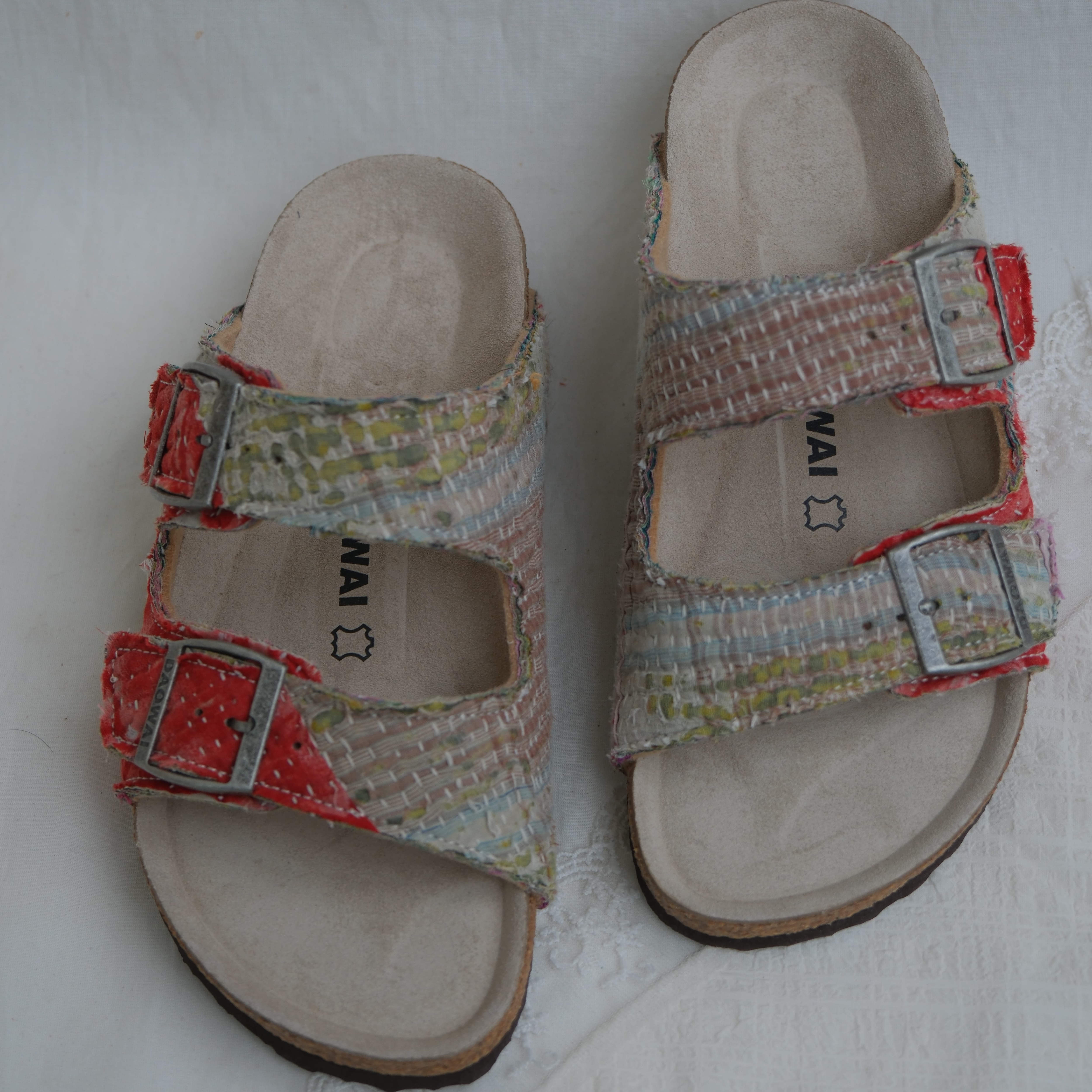 Bhoomi古布勃肯鞋时尚双扣拖鞋手工个性撞色一鞋一拍39-19