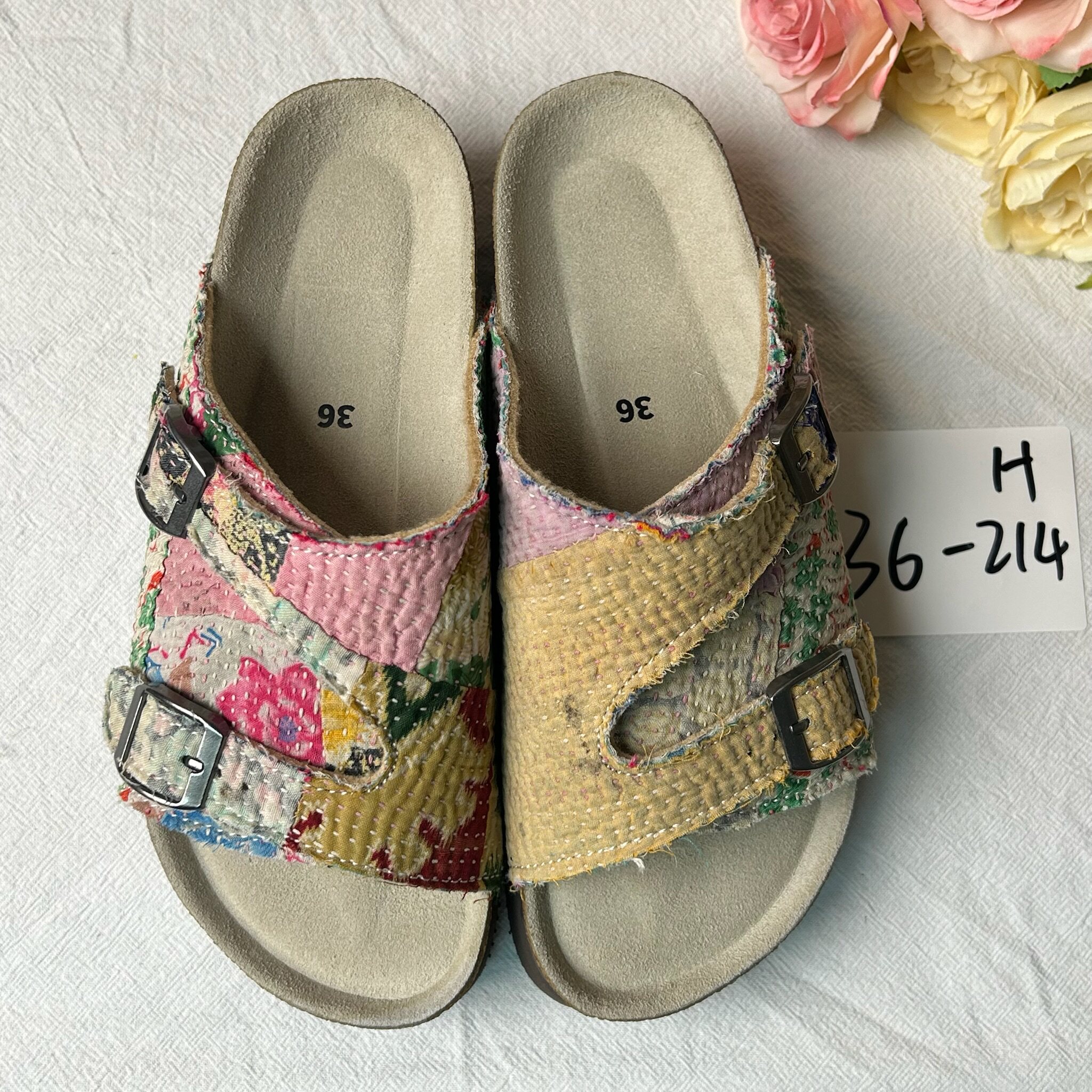 Bhoomi古布勃肯鞋时尚百搭单品手工个性撞色复古一鞋一拍36-214H图片