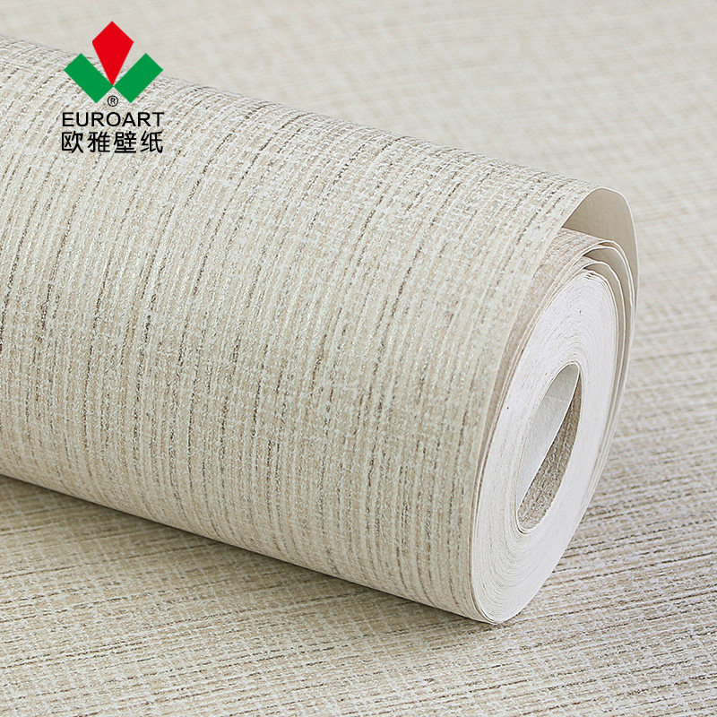 欧雅壁纸正品素色纯色暗条纹杭州万科西安精装修样板房米黄色墙纸