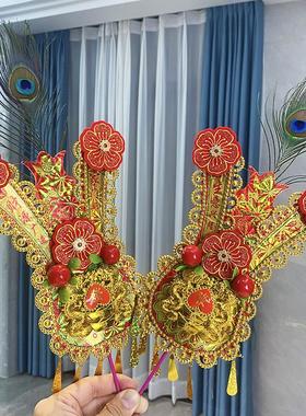 拜神金花供佛神花潮汕拜老爷插香炉地主纸板塑料金花敬佛供奉金花