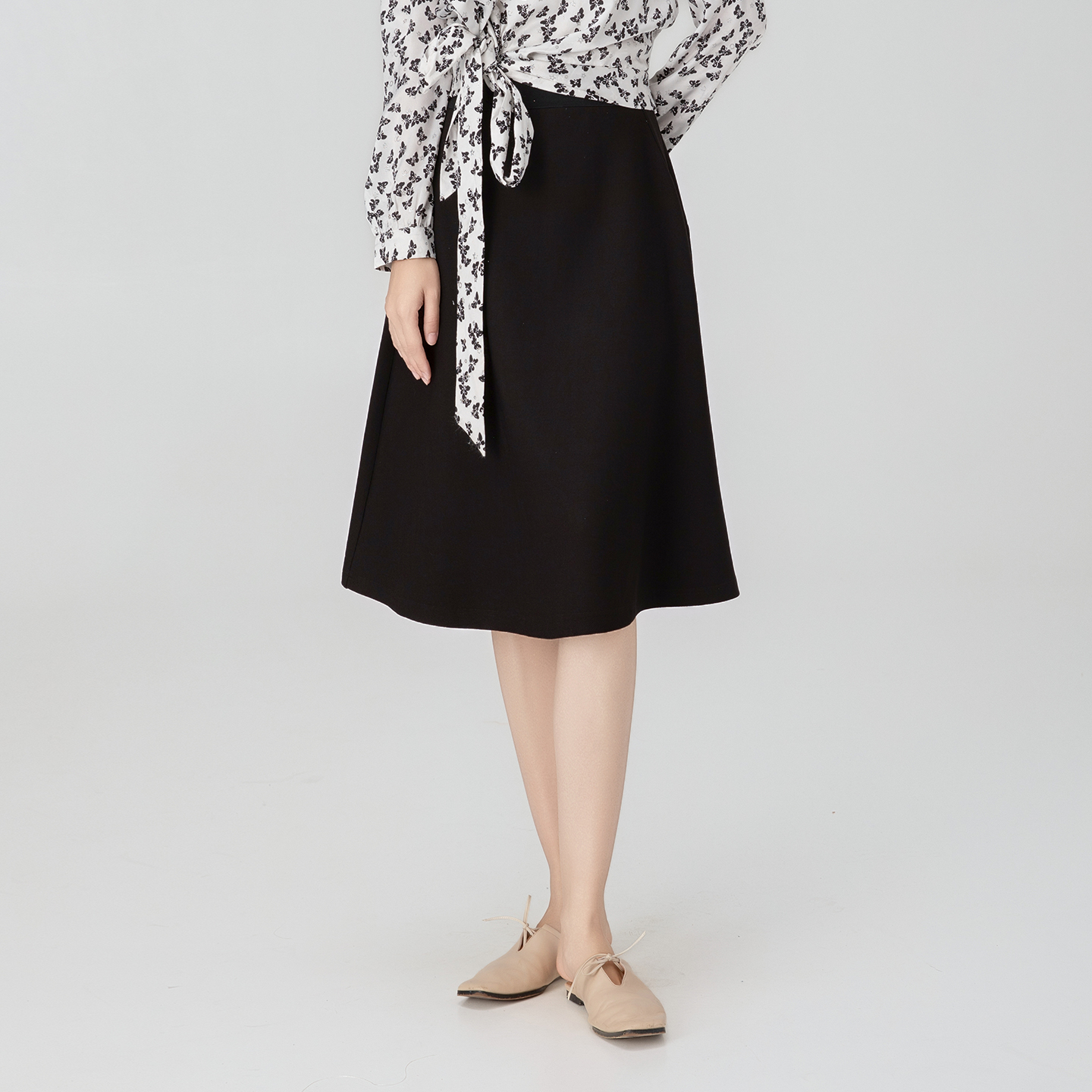 五丁目衣舍法式优雅碎花半身裙
